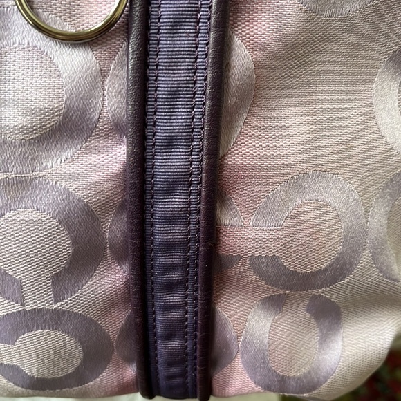 Coach Poppy Rare Vintage Purple straps/Lavender C Fabric Silvertone Hardw - Picture 6 of 16